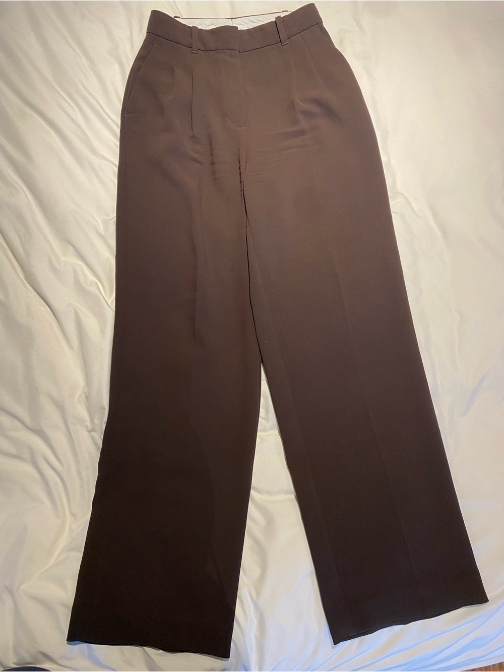 Wilfred Wide-Leg Dress Pants in Dark Brown